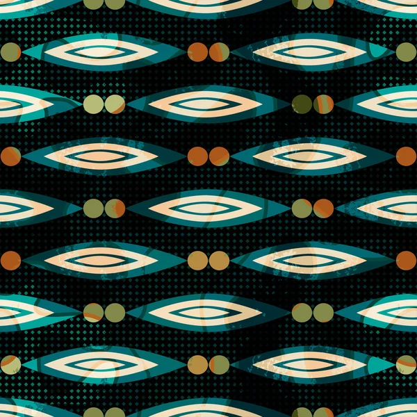 Güzel soyut geometrik öğeleri üzerinde bir siyah arka plan Dikişsiz desen illüstrasyon vektör