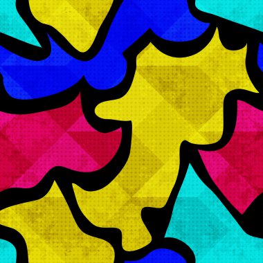 Grafiti soyut seamless modeli grunge etkisi vektör çizim