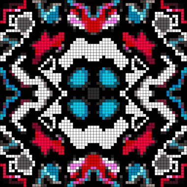 geometrik Dikişsiz desen vektör çizim piksel renkli