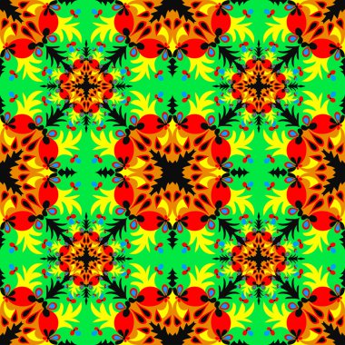 Elle çizilmiş dantel mandalalar etnik seamless modeli