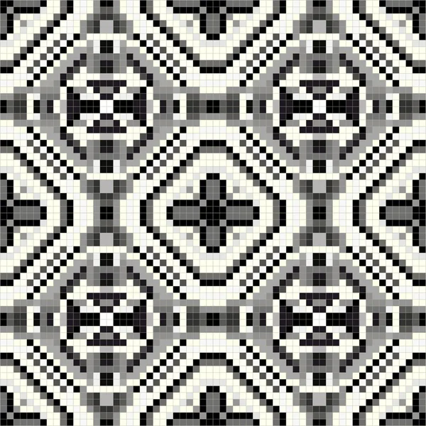 Krásné pixelů monochromatický bezešvé geometrickým vzorem — Stockový vektor