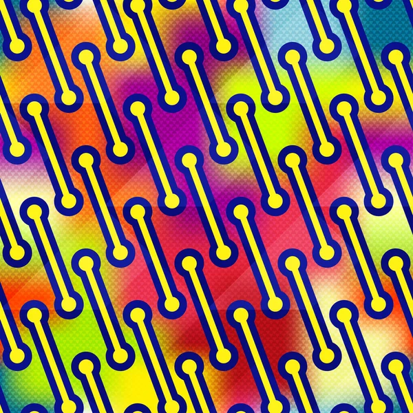 Objetos geométricos abstractos en el hermoso fondo de color patrón sin costuras — Vector de stock