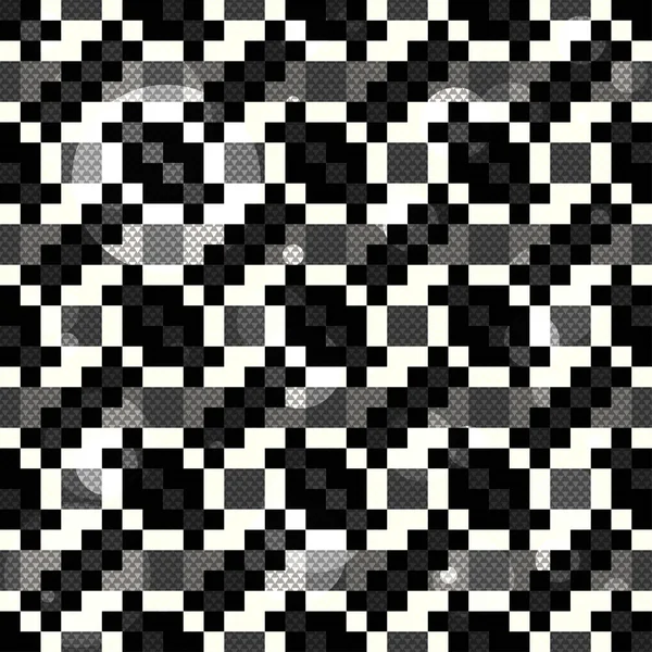 다각형 추상 완벽 한 기하학적 배경의 검은색과 흰색 픽셀 — 스톡 벡터
