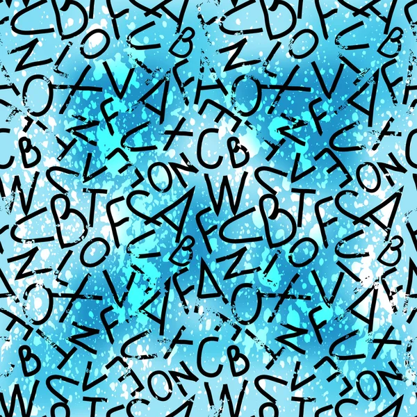 Graffiti, letters op een gekleurde achtergrond naadloze textuur grunge effect — Stockvector