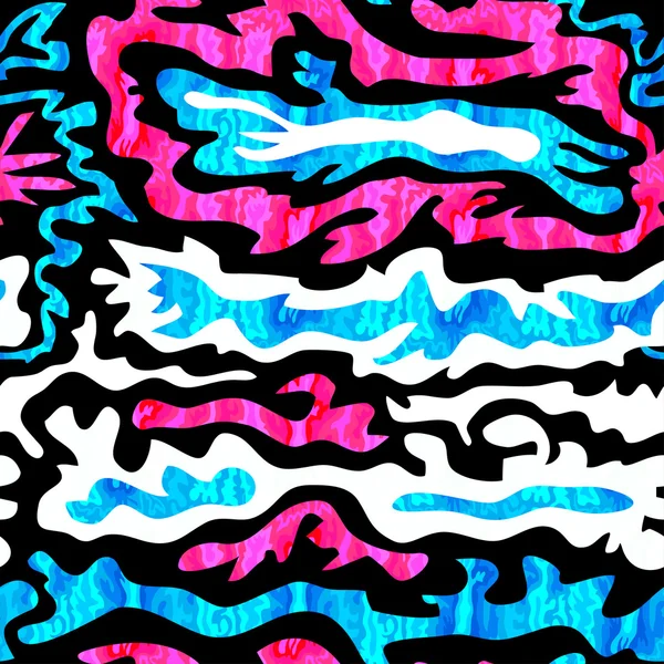 Graffiti helle psychedelische nahtlose Muster Vektor Illustration — Stockvektor