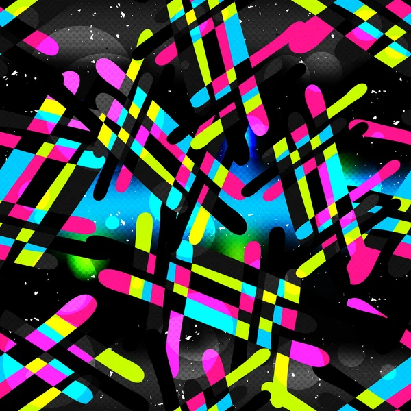 Graffiti on a black background abstract color seamless pattern grunge texture