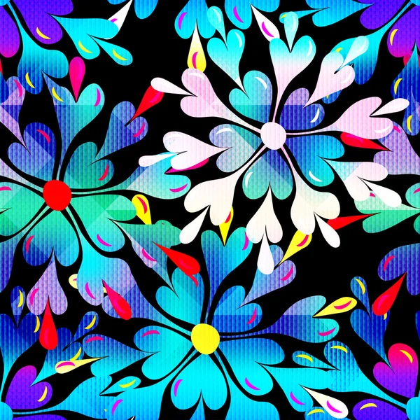 Abstracto psicodélico hermosa flor sin costuras fondo — Vector de stock