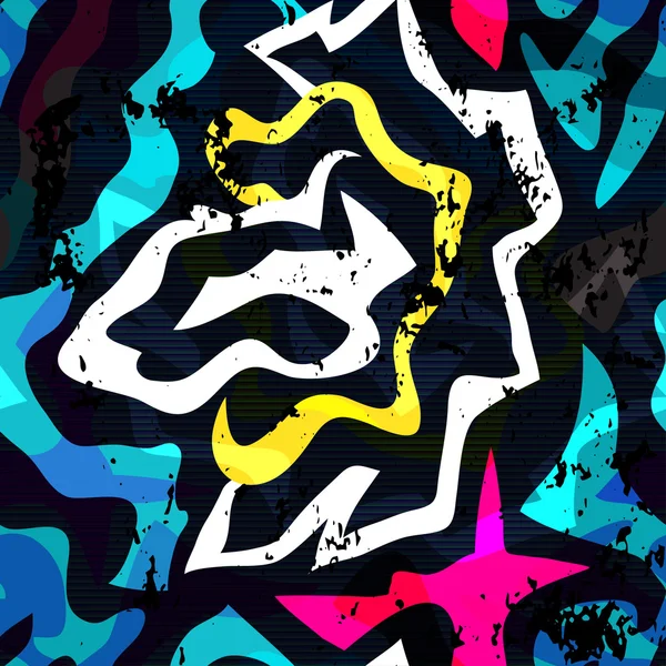 parlak grafiti geometrik seamless modeli grunge etkisi