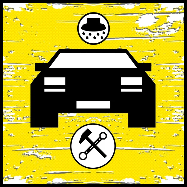 車モノクロ シンボルの背景 — ストックベクタ