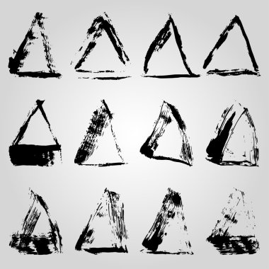 mürekkep tek renkli Çerçeve çizgileri ve bir fırça ile boyalı çizgili koleksiyonu