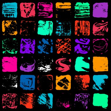 Renk mürekkep lekesi toplama grunge doku vektör çizim