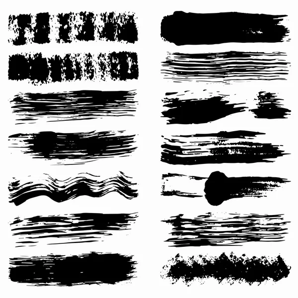 Conjunto de manchas vetoriais de tinta preta —  Vetores de Stock