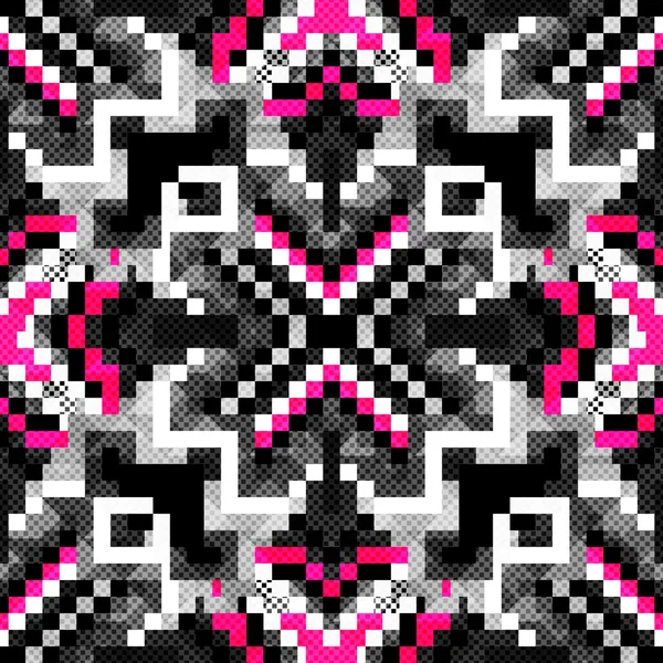 Небольшие пикселы цветного геометрического фона бесшовная векторная иллюстрация шаблона — стоковый вектор
