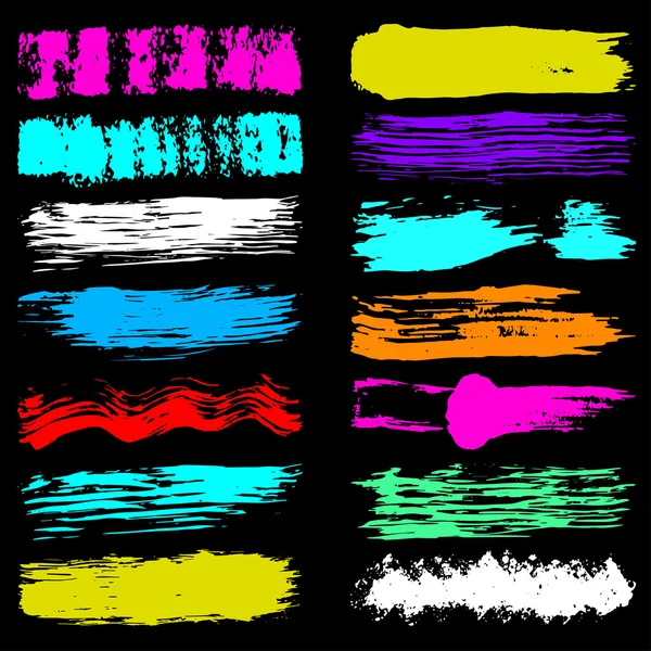 Collection de taches d'encre de couleur d'illustration vectorielle — Image vectorielle