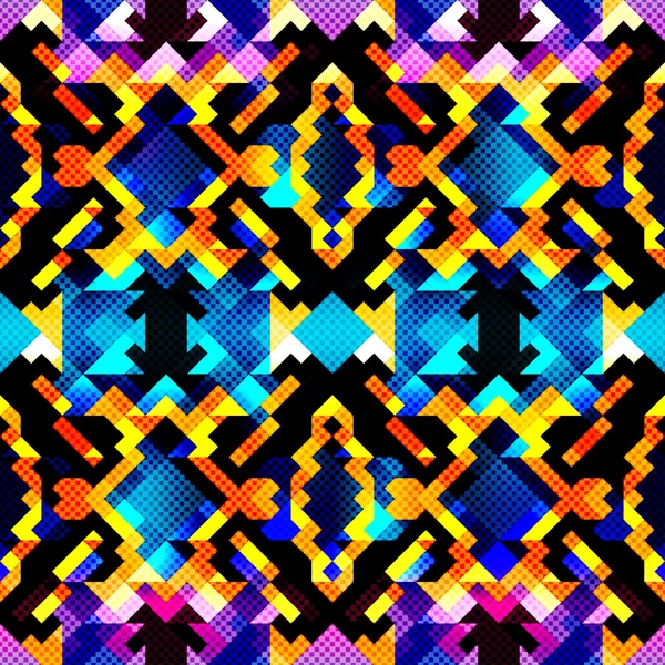 Pixely krásné abstraktní geometrická bezešvé pattern vektorové ilustrace — Stockový vektor