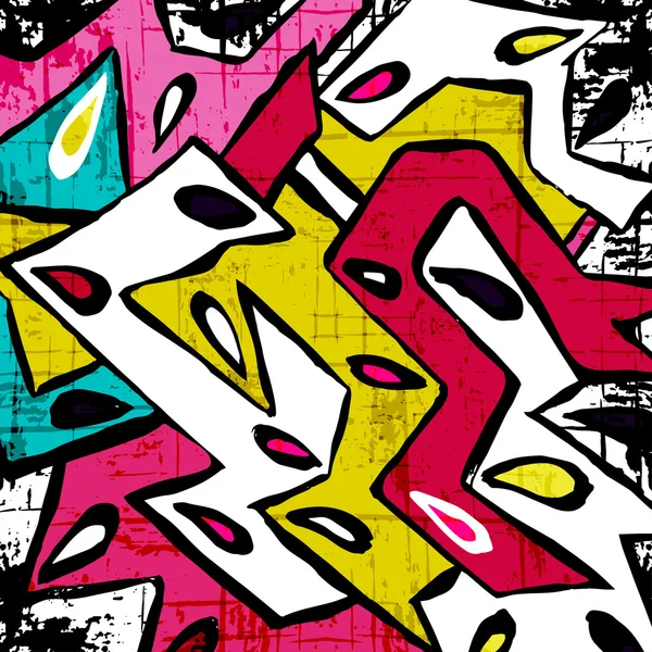 Soyut geometrik nesneleri grafiti grunge etkisi — Stok Vektör
