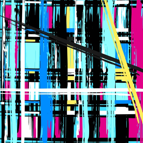 Gyönyörű, színes, absztrakt graffiti poligonok a fekete háttér vektor illusztráció — Stock Vector