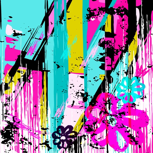 Graffiti patrón abstracto de color — Vector de stock