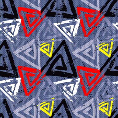 Grunge renkli grafiti seamless modeli