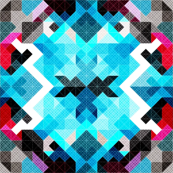 Küçük piksel renkli geometrik arka plan Dikişsiz desen vektör çizim — Stok Vektör