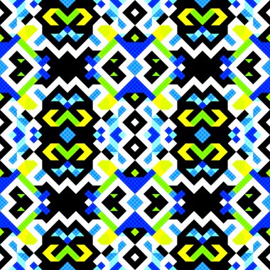 geometrik Dikişsiz desen vektör çizim piksel renkli