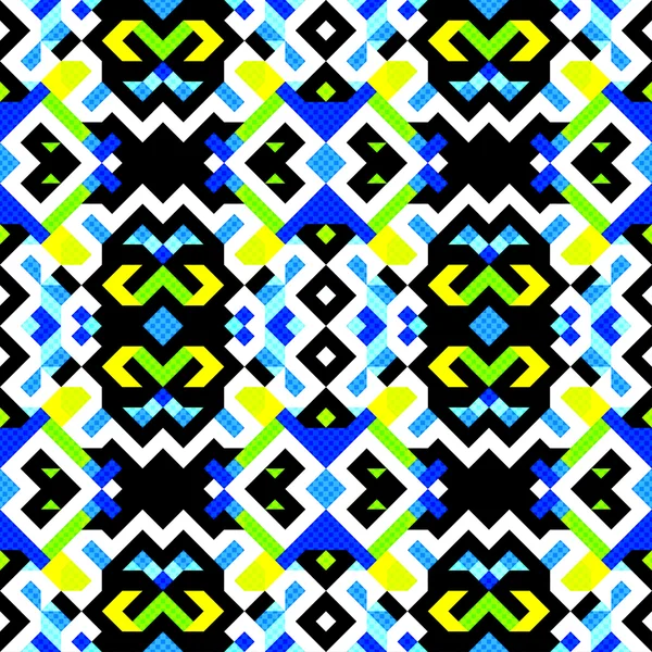 Illustration vectorielle de motif géométrique sans couture de pixels — Image vectorielle