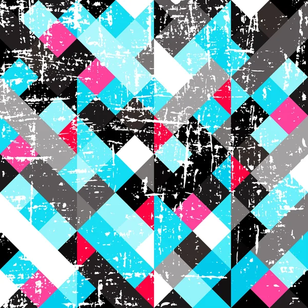 Pixels coloridos pequenos abstrato geométrico grunge textura — Vetor de Stock