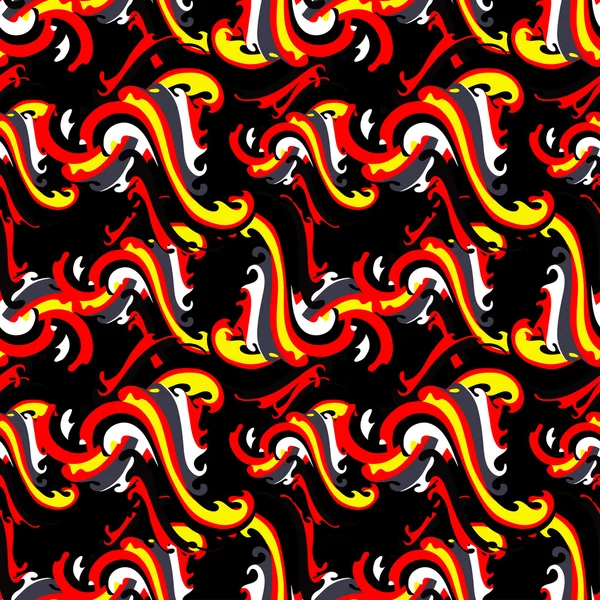 Graffiti på en svart bakgrund psykedeliska sömlös geometriska mönster — Stock vektor