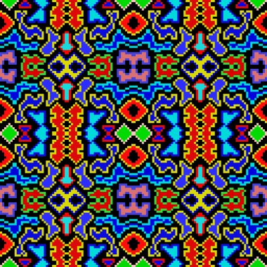 piksel güzel soyut geometrik Dikişsiz desen vektör çizim