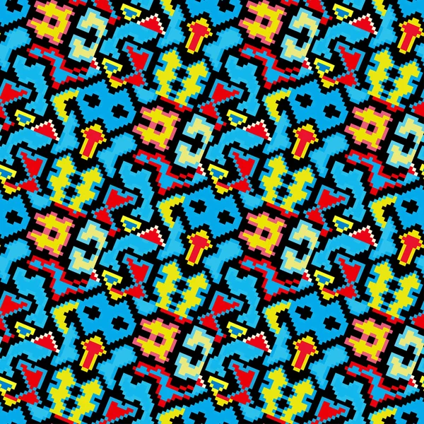 Petit pixel fond géométrique coloré illustration vectorielle motif sans couture — Image vectorielle