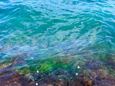 Kabarcıklı şeffaf deniz suyu