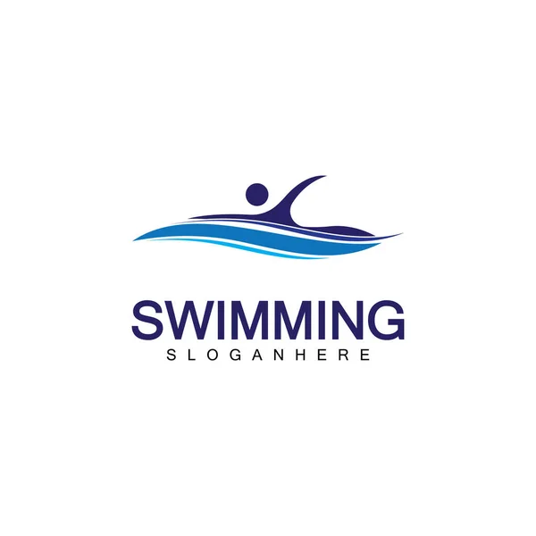 Natação Logotipo Vetor Ilustração Design Swimming Club Modelo Design Logotipo — Vetor de Stock