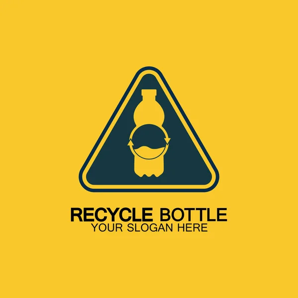 Recycle Plastic Bottle Logo Icon Vector Illustration Design Bottle Com — Vetor de Stock