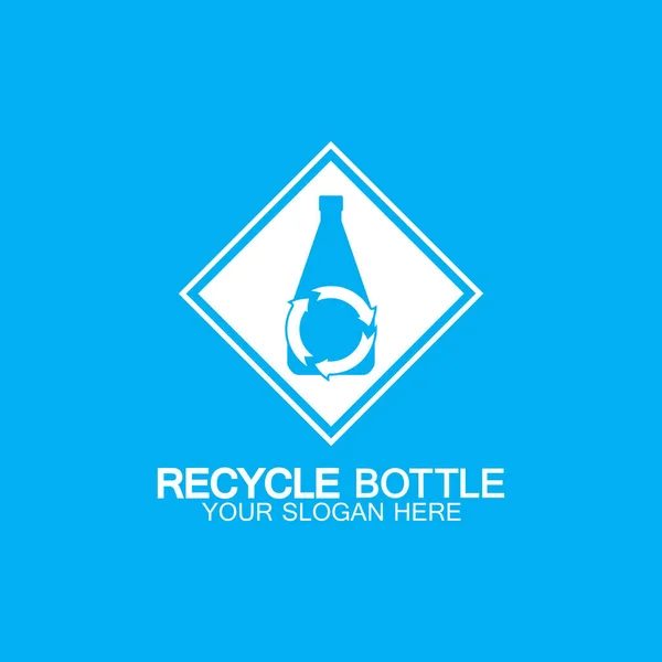 Recykling Logo Plastikowej Butelki Ikony Wektor Ilustracji Butelka Symbolem Recyklingu — Wektor stockowy