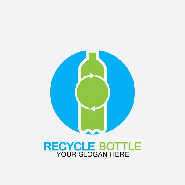 Recykling Logo Plastikowej Butelki Ikony Wektor Ilustracji Butelka Symbolem Recyklingu — Wektor stockowy