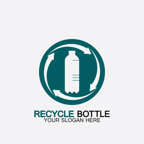 Recycling Plastikflasche Logo Symbol Vektor Illustration Design Flasche Mit Recycling — Stockvektor