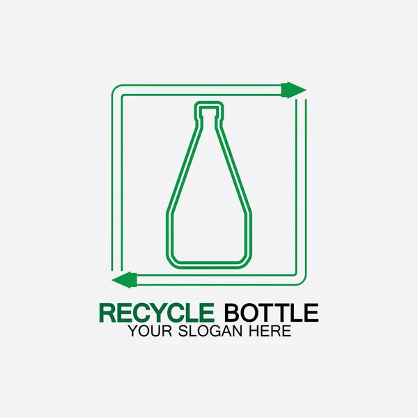 Recykling Logo Plastikowej Butelki Ikony Wektor Ilustracji Butelka Symbolem Recyklingu — Wektor stockowy