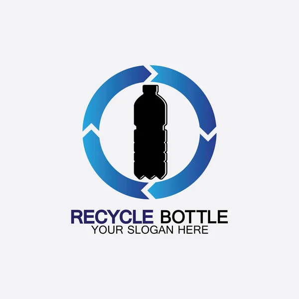 Recykling Logo Plastikowej Butelki Ikony Wektor Ilustracji Butelka Symbolem Recyklingu — Wektor stockowy