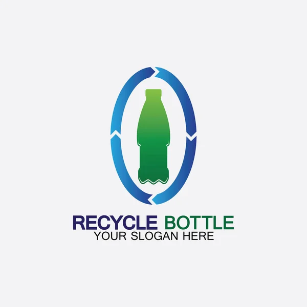 Recykling Logo Plastikowej Butelki Ikony Wektor Ilustracji Butelka Symbolem Recyklingu — Wektor stockowy
