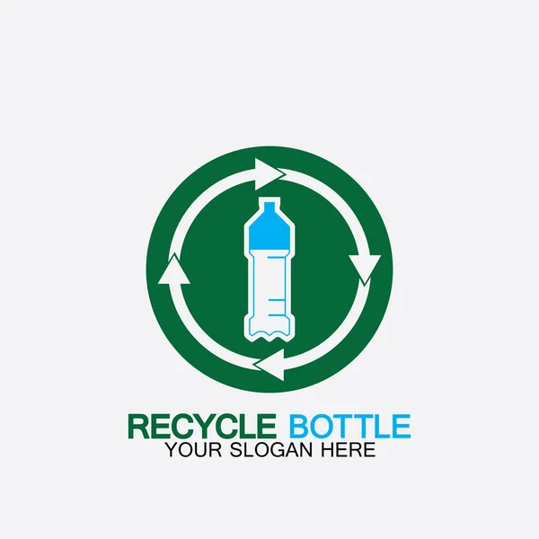 Recycling Plastikflasche Logo Symbol Vektor Illustration Design Flasche Mit Recycling — Stockvektor