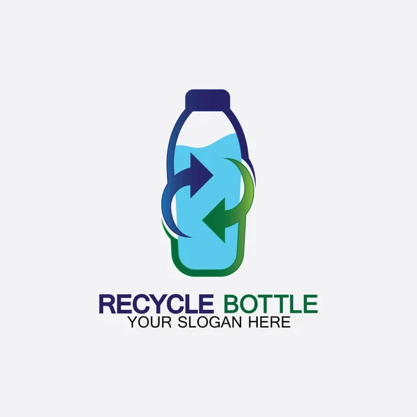 Recykling Logo Plastikowej Butelki Ikony Wektor Ilustracji Butelka Symbolem Recyklingu — Wektor stockowy