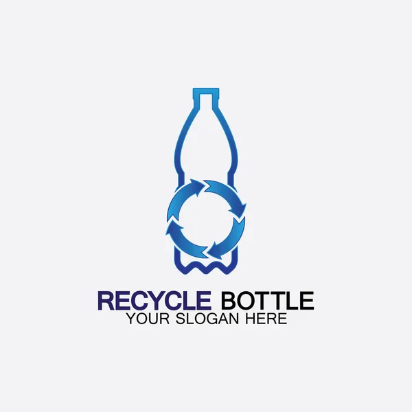 Recykling Logo Plastikowej Butelki Ikony Wektor Ilustracji Butelka Symbolem Recyklingu — Wektor stockowy