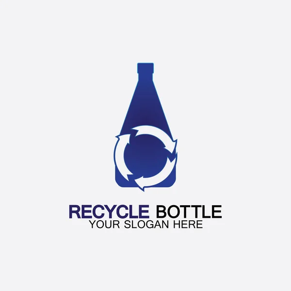 Recykling Logo Plastikowej Butelki Ikony Wektor Ilustracji Butelka Symbolem Recyklingu — Wektor stockowy