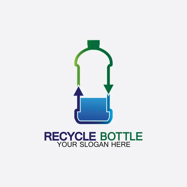 Recykling Logo Plastikowej Butelki Ikony Wektor Ilustracji Butelka Symbolem Recyklingu — Wektor stockowy