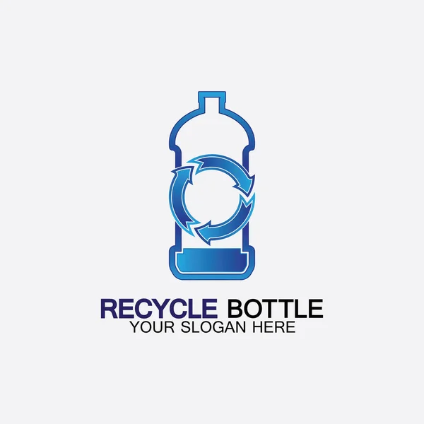 Recykling Logo Plastikowej Butelki Ikony Wektor Ilustracji Butelka Symbolem Recyklingu — Wektor stockowy