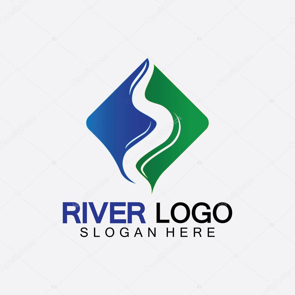River Logo vector icon illustration design template