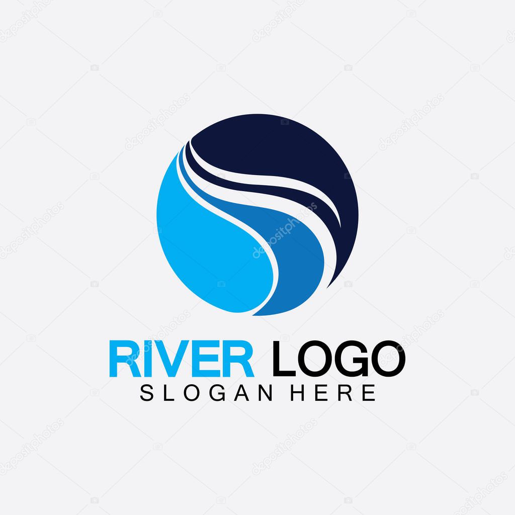 River Logo vector icon illustration design template