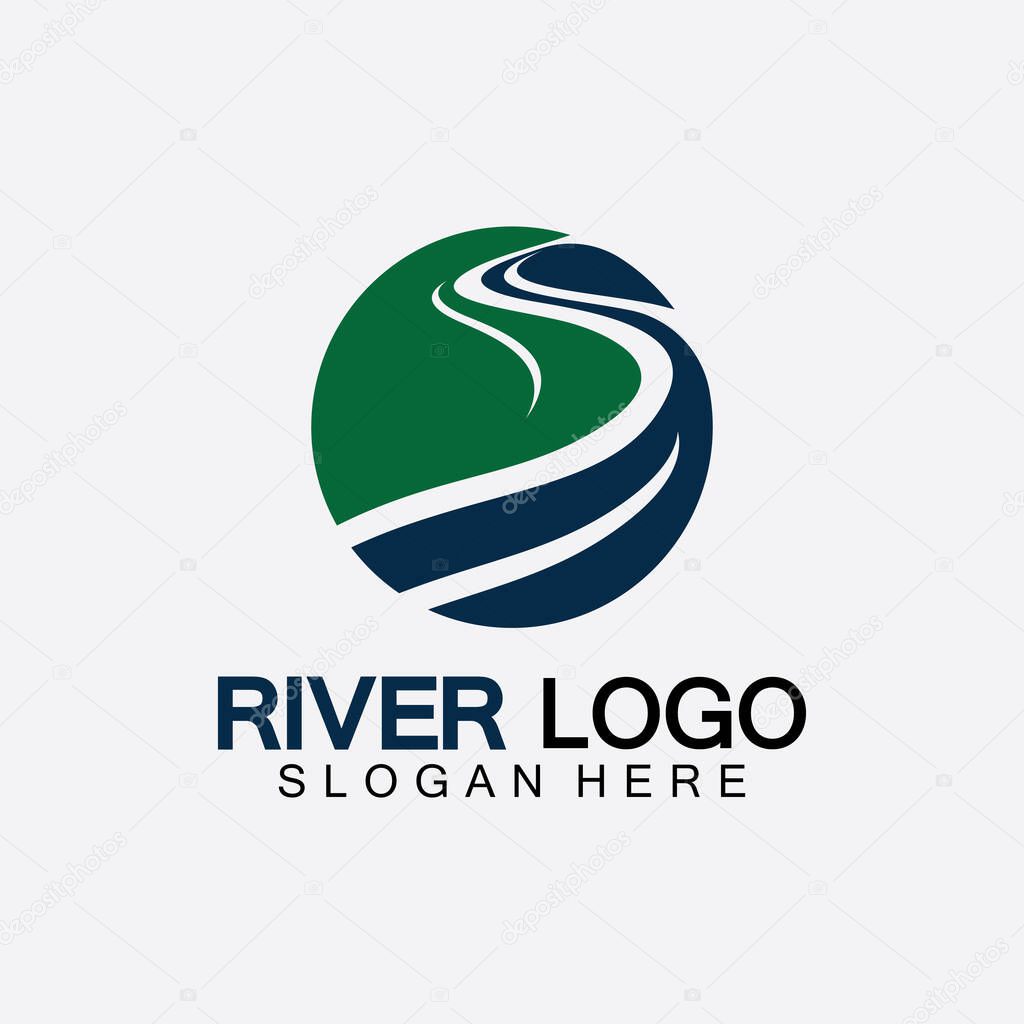 River Logo vector icon illustration design template