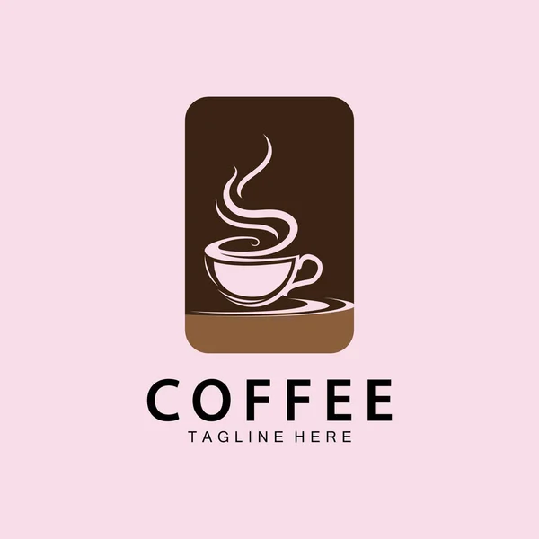 Kaffekopp Logotyp Mall Vektor Ikon Illustration Design — Stock vektor