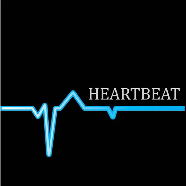 Batimento Cardíaco Monitor Ícone Vetor Linha Pulso Arte Batimento Cardíaco — Vetor de Stock